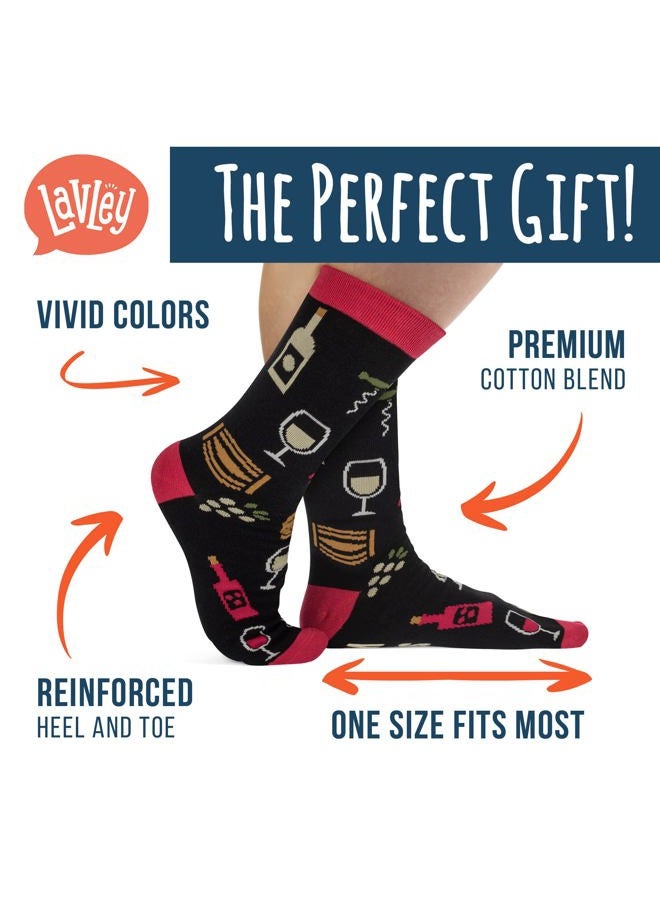 Lavley If You Can Read This - Funny Socks Novelty Gift For Men, Women and Teens, Red & White Wine, One size - Image 2