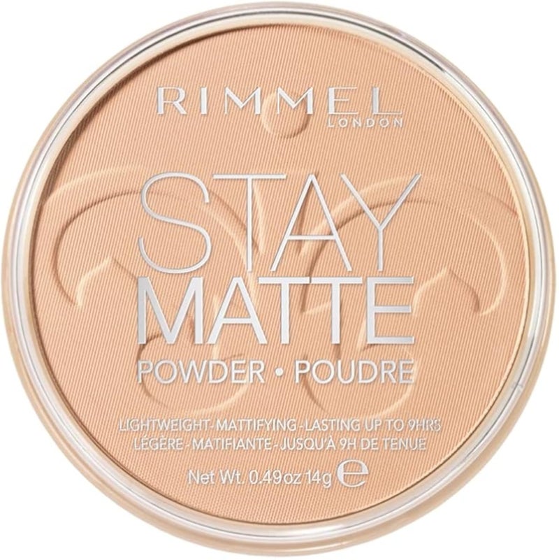 ريميل لندن ستاي مات - 004 ساندستورم - بودرة مضغوطة، خفيفة الوزن، تغطية عالية، تحكم في اللمعان، 0.49 أونصة