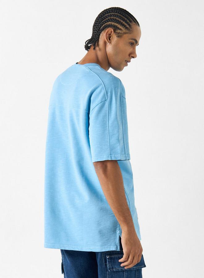 لي كوبر تيشيرت فضفاض سادة بأكمام قصيرة وياقة ضيقة من لي كوبر - Image 3