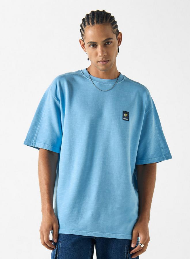 لي كوبر تيشيرت فضفاض سادة بأكمام قصيرة وياقة ضيقة من لي كوبر - Image 1