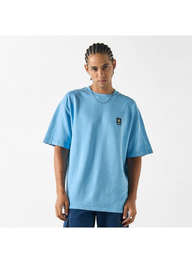 Lee Cooper Lee Cooper Solid Oversized T-shirt with Crew Neck and Short Sleeves  - Image 1
