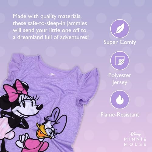 Disney girls Nightgown Soft Cute Pajamas for Kids MINNIE AND DAISY 4T - Image 3