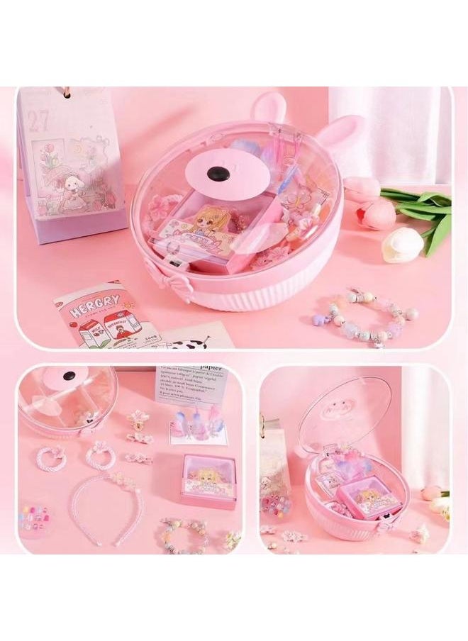 Bluejw - Hand Account Suit Gift Box Girl's Heart Cute Hand Account Book Children's Full Set Of Goo Card Stickers Suitcase Surprise Treasure Box - Image 1