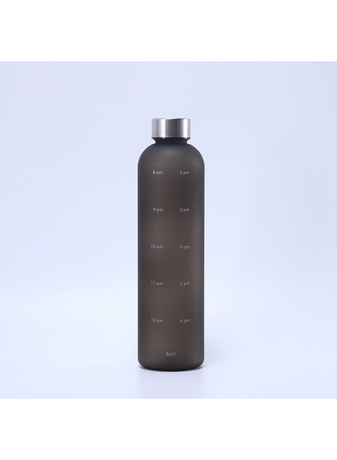 Large Capacity Sports Water Bottle 1000ml Stainless Steel Cover Cup Body 8 Color Gradient Spray Paint Sports Water Cup In Stock-Color:Black-Capacity:1000ml - Image 1