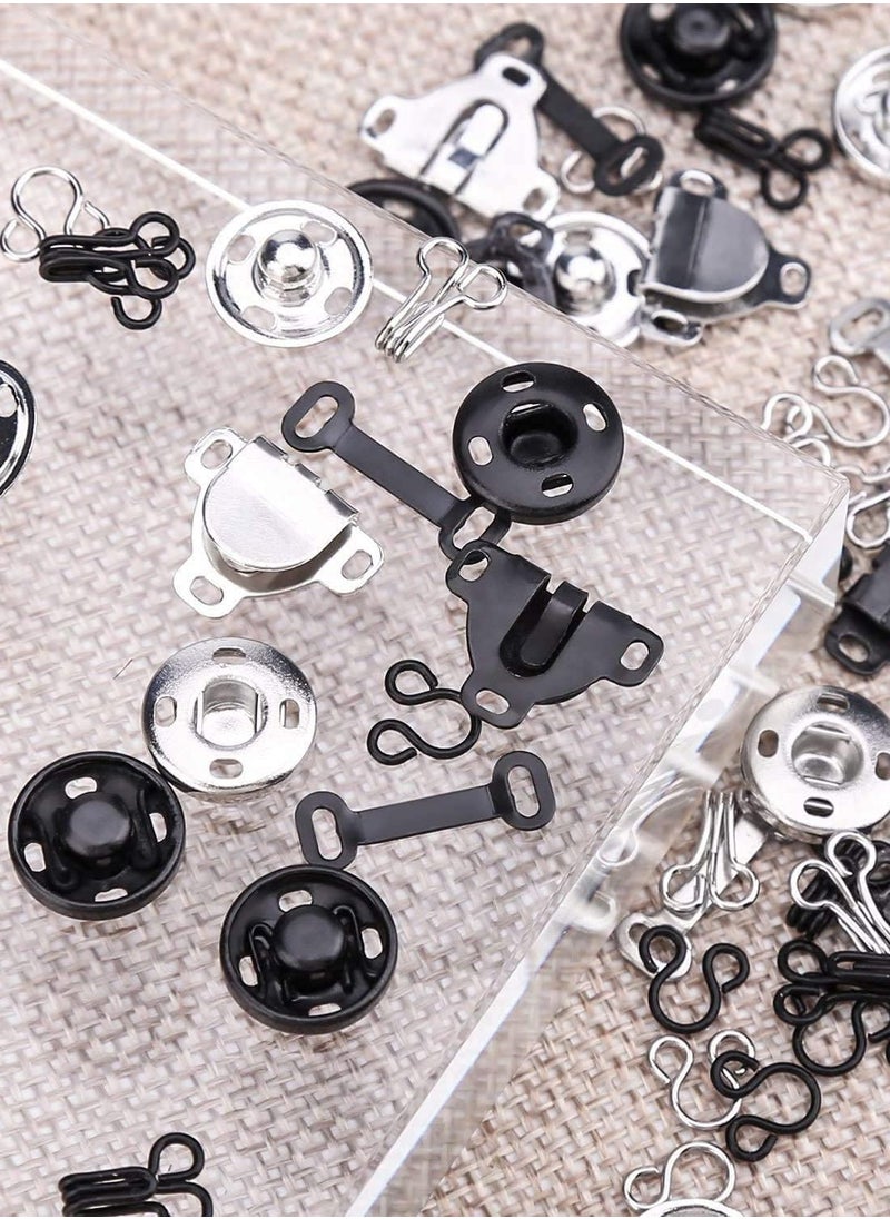 Y&D 3 Styles Skirt Hooks and Eyes Sewing Hook, Snaps Clothing Tools with Metal Buttons Fasteners Press Studs for Trousers Dress Bra DIY Crafting, 2 Colors (50 Pair)  - Image 4