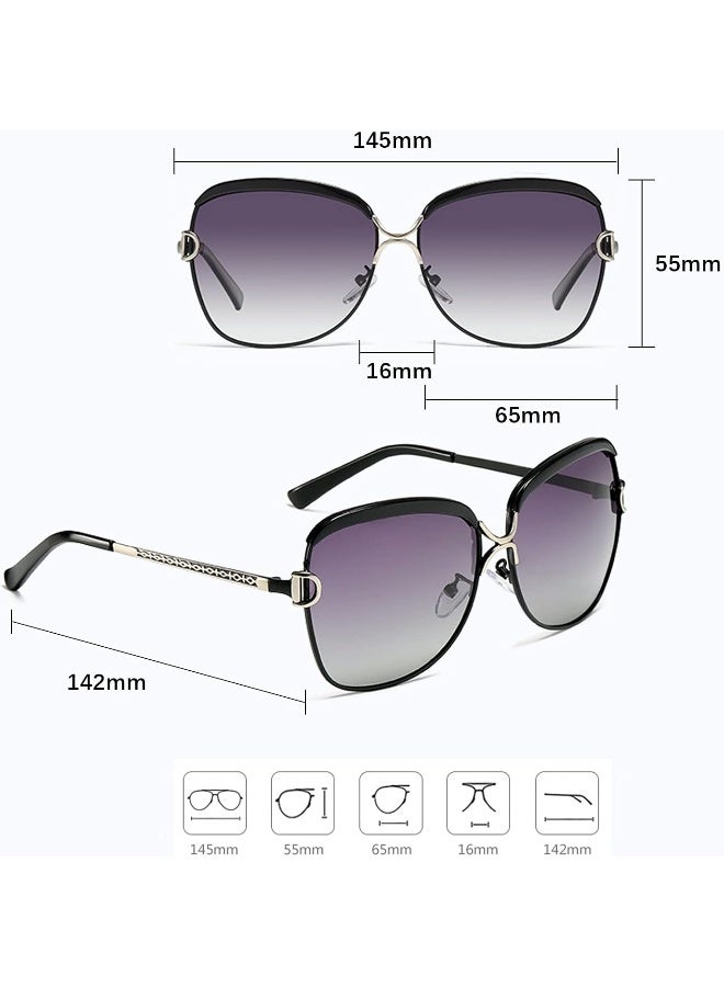 NALANDA NALANDA Womens NLD-8702-BK Sunglasses, Black, 145mm - Image 3