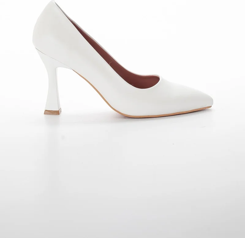 Dilimler Ayakkabı Slices Shoes Skin Thin Heel White Women Stiletto