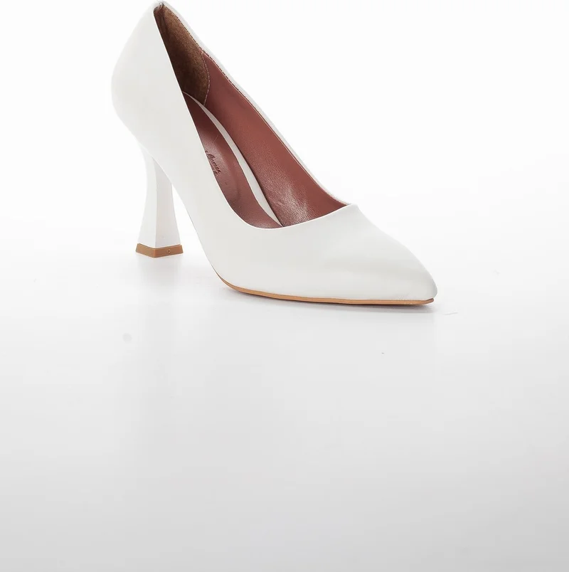 Dilimler Ayakkabı Slices Shoes Skin Thin Heel White Women Stiletto