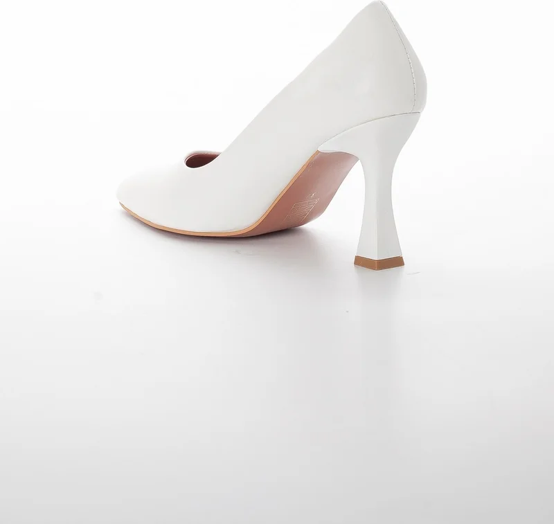 Dilimler Ayakkabı Slices Shoes Skin Thin Heel White Women Stiletto