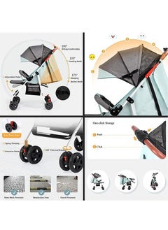 Beauenty Light Weight Fold Strollers, Safety Comfortable Strollers with Extra Storage and Sunshade Canopy Stroller, Pram Push Chair Suitable for Newborn Babies Travel Strollers (6-36 Months)  - Image 4