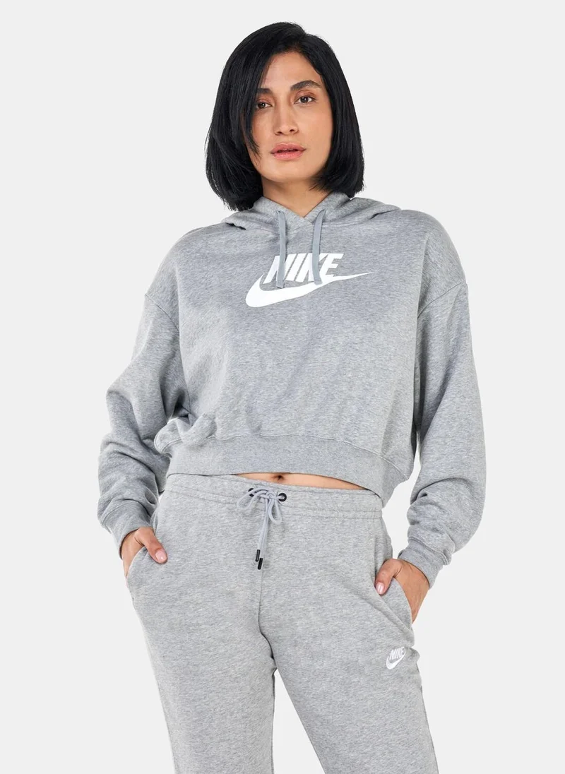 Nike Women's Sportswear Club Fleece Oversized Crop Graphic Hoodie