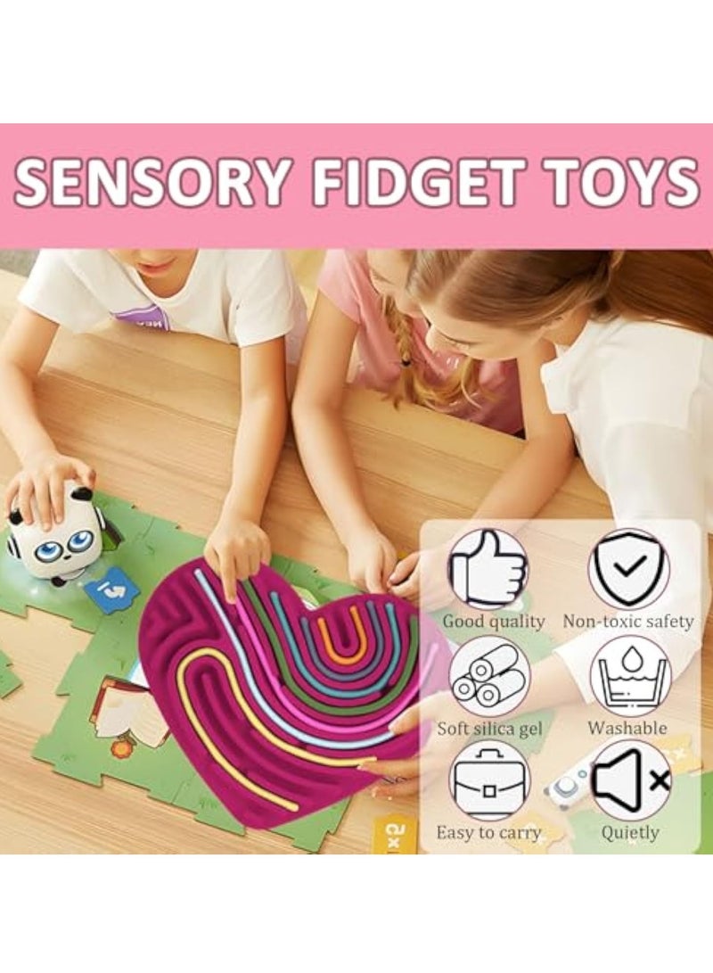 KASTWAVE Push Peel Sensory Board, Sensory Activity Board, Fidget Board, Silicone Calm Down Sensory Toys with 11 Silicone Strips, Develop Fine Motor Skills for Children over 1 Year Old, Silent, No Mess, Calming - Image 2