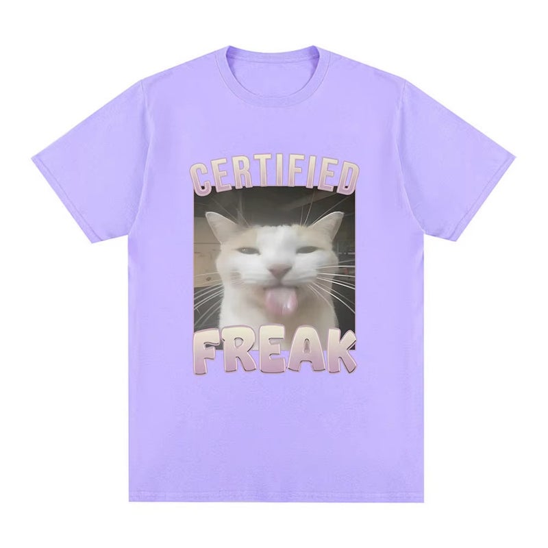 Kitten T-Shirt Short-Sleeved American Style Funny T-Shirt Round Neck 2024 Selling 01336 - Image 1