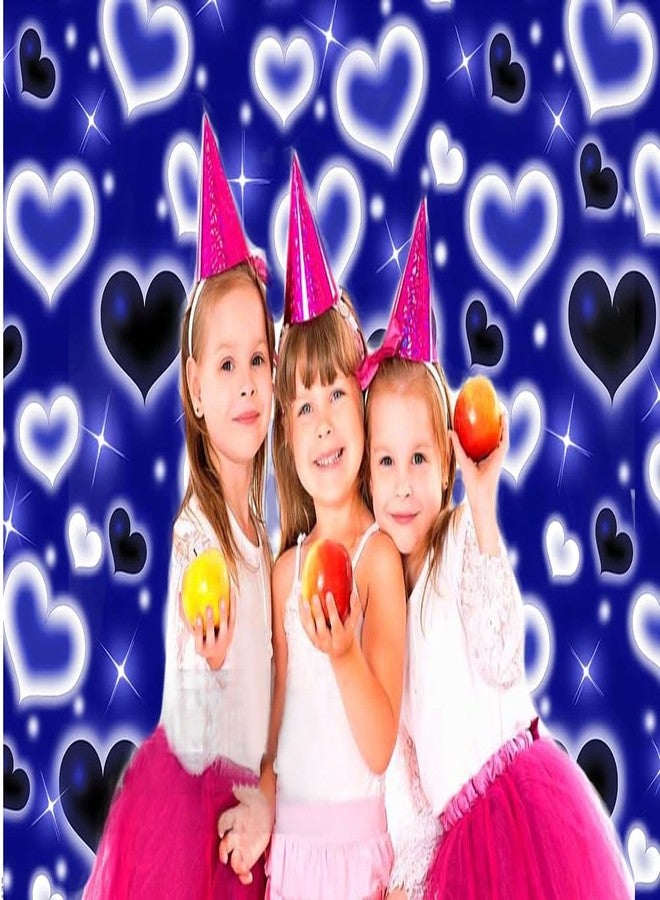 Dudaacvt 7X5FT Blue Heart Photo Backdrop 90s Backdrops for Photoshoot Valentine's Day Backdrop Women Men Happy Birthday Photography Background Banner Photo Booth Studio Props D728 - Image 3
