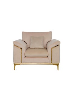 ROYAL FURNITURE طقم أريكة ميدوسا مع 7 مقاعد (245x90x95) سم، بيج/ذهبي  - Image 4
