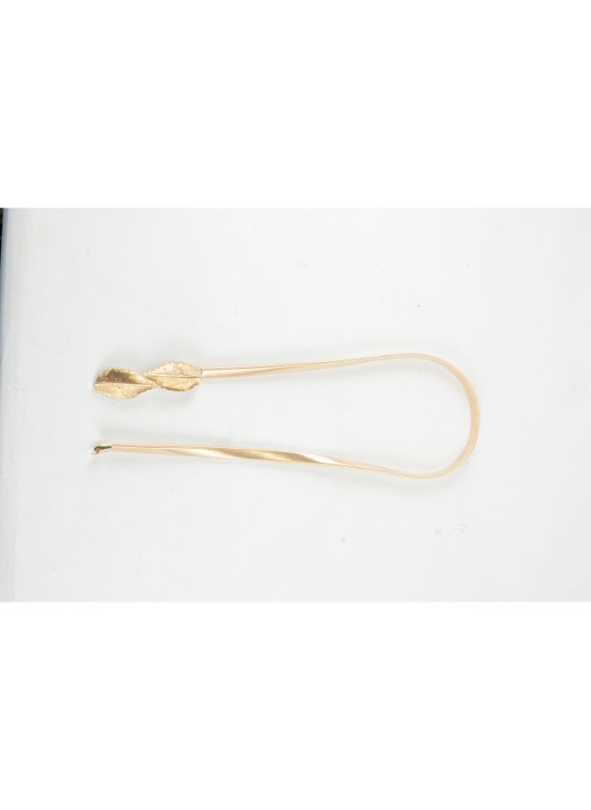 Generic Golden Metal Spring Belt for Her - Tree Leaf  - Image 1