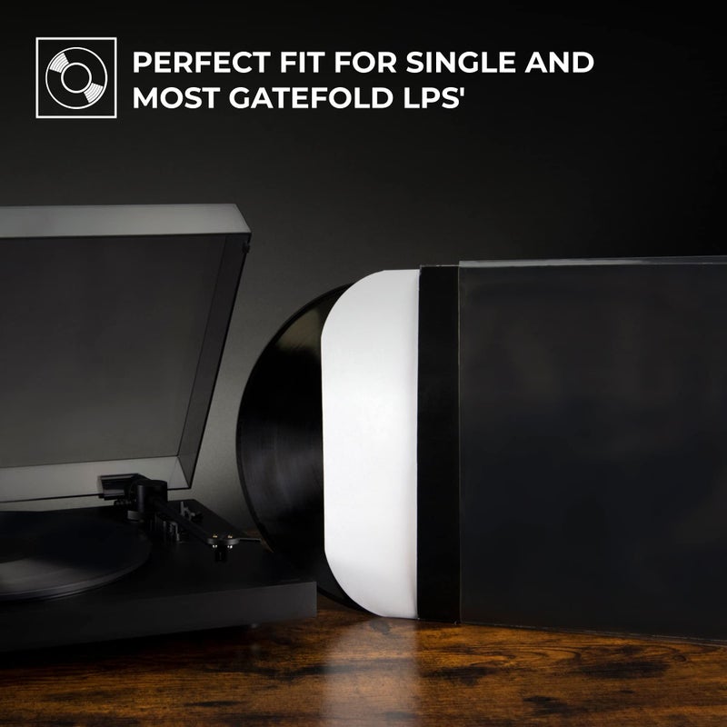 BIG FUDGE 100x Vinyl Record Sleeves 12" LP | Durable & Wrinkle-Free Outer Sleeves | Crystal Clear & High-Density Polypropylene | 3 mil Thick, 12.75” x 12.75” | Fits Most Gatefolds and Double LPs - Image 5