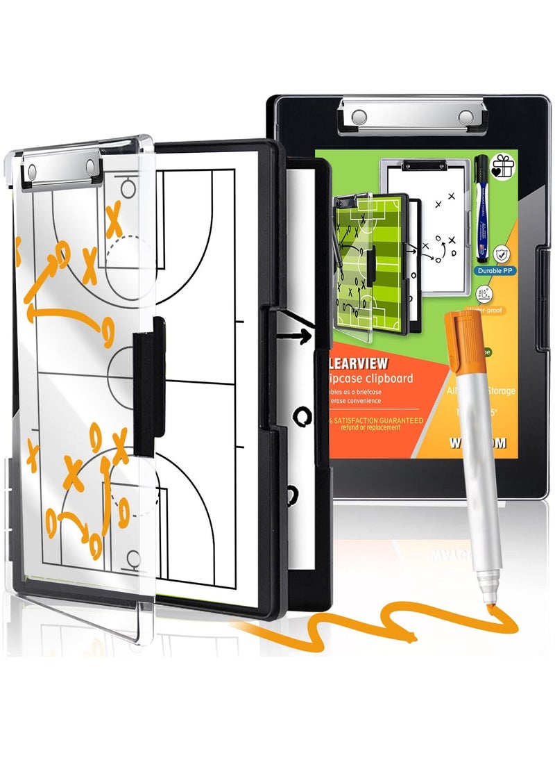 SYOSI Clipboard with Storage, 34 x 24 inches, 2 Compartment Storage, Includes Dry Erase Pen, Coach Clip Board with Pen Holder, High Capacity Heavy Duty Clipboard for Nursing - Image 1