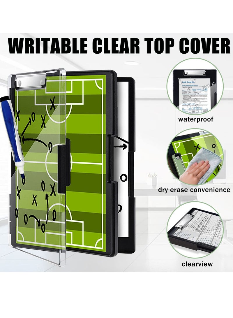 SYOSI Clipboard with Storage, 34 x 24 inches, 2 Compartment Storage, Includes Dry Erase Pen, Coach Clip Board with Pen Holder, High Capacity Heavy Duty Clipboard for Nursing - Image 2