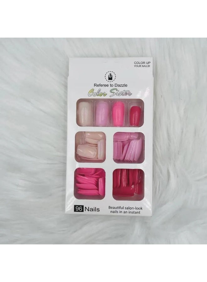 Acrylic Fake Nails Multicolor Smooth Coverage Pack of 1 - Image 2