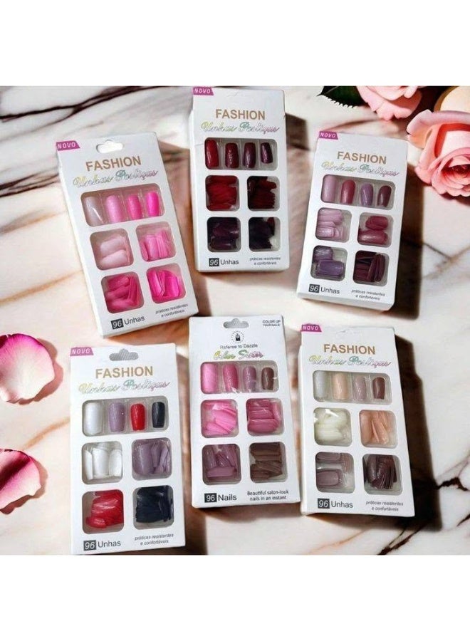 Acrylic Fake Nails Multicolor Smooth Coverage Pack of 1 - Image 1