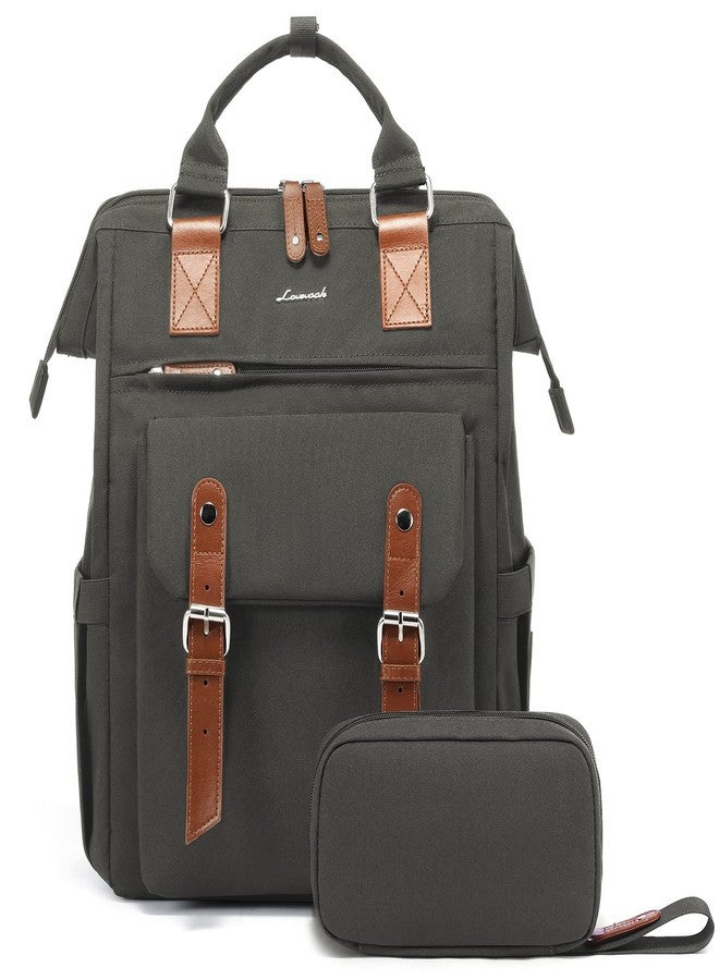 LOVEVOOK Laptop Backpack for Women Work Travel Commuter Backpack Business Computer Bag Doctor Nurse Bags College Backpack Purse, 15.6 Inch, Dark Grey-brown - Image 1
