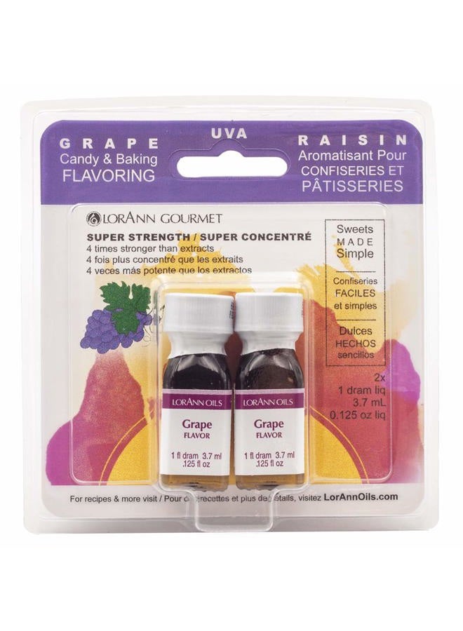 LorAnn Grape SS Flavor, 1 dram bottle (.0125 fl oz - 3.7ml - 1 teaspoon) -Twin pack Blistered - Image 1