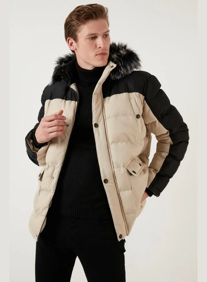 Buratti  Buratti Slim Fit Removable Faux Fur Hooded Puffer Coat Men's COAT 5760076 for Men | Best Price UAE