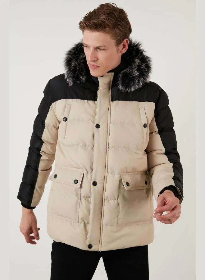 Buratti  Buratti Slim Fit Removable Faux Fur Hooded Puffer Coat Men's COAT 5760076 for Men | Best Price UAE