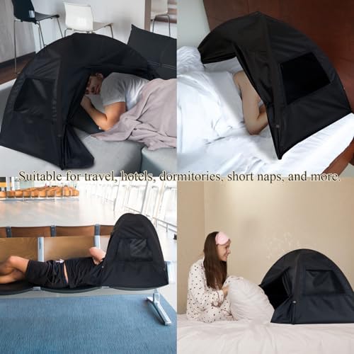 BOENBRO Sleep Bed Tent Light-Blocking Privacy Tent Blackout Canopy to Improve Sleep Anytime, Anywhere. Perfect for Nightshift, Dorms, Travel, Naps and Relaxation - Image 3