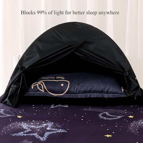 BOENBRO Sleep Bed Tent Light-Blocking Privacy Tent Blackout Canopy to Improve Sleep Anytime, Anywhere. Perfect for Nightshift, Dorms, Travel, Naps and Relaxation - Image 2