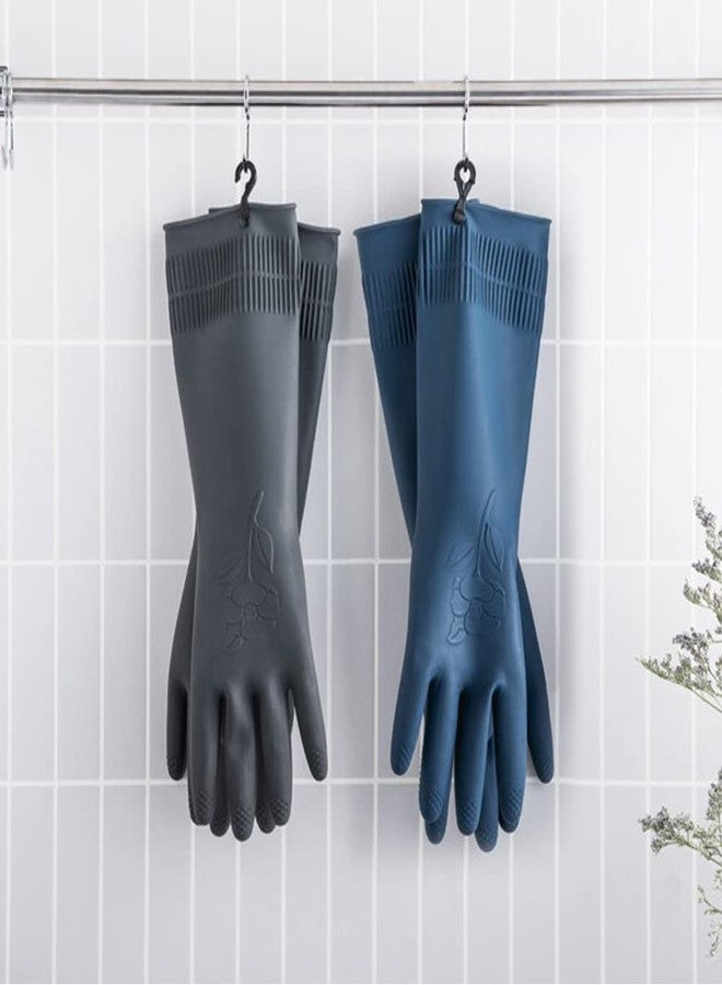 HOMSSEM Dishwashing Gloves with Hanging Hook, 2 Pairs Waterproof Rubber Kitchen Cleaning for Dishwashing and Household Use (Gray Medium_2pairs) - Image 5