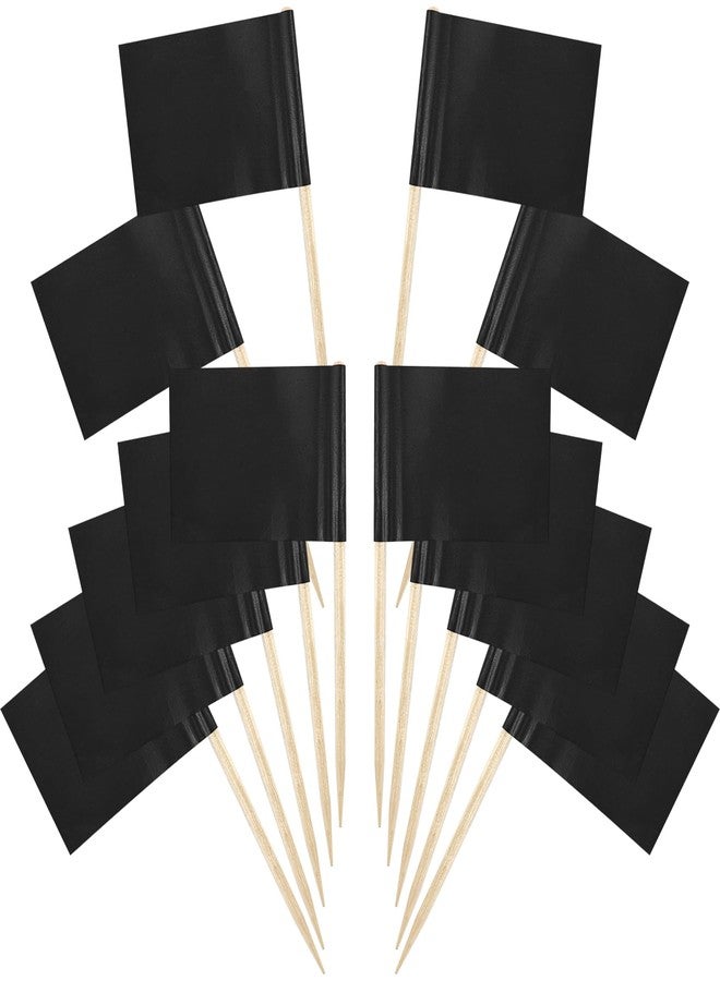 JUNSDUKE 50 Pack Blank Toothpick Flags, Food Signs, Food Name Labels, Cheese Markers for Charcuterie Board Accessories, Party Buffet (50, Black) - Image 1