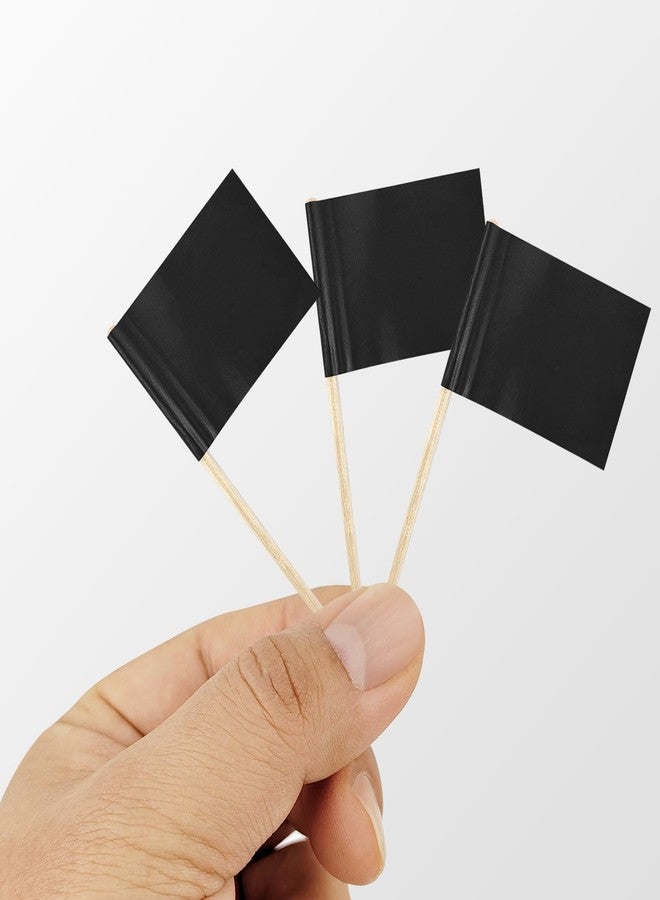 JUNSDUKE 50 Pack Blank Toothpick Flags, Food Signs, Food Name Labels, Cheese Markers for Charcuterie Board Accessories, Party Buffet (50, Black) - Image 3