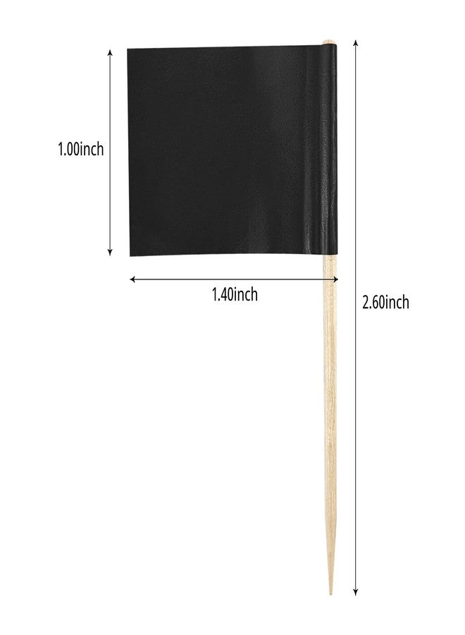JUNSDUKE 50 Pack Blank Toothpick Flags, Food Signs, Food Name Labels, Cheese Markers for Charcuterie Board Accessories, Party Buffet (50, Black) - Image 2