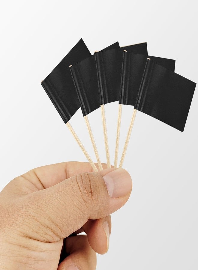 JUNSDUKE 50 Pack Blank Toothpick Flags, Food Signs, Food Name Labels, Cheese Markers for Charcuterie Board Accessories, Party Buffet (50, Black) - Image 4