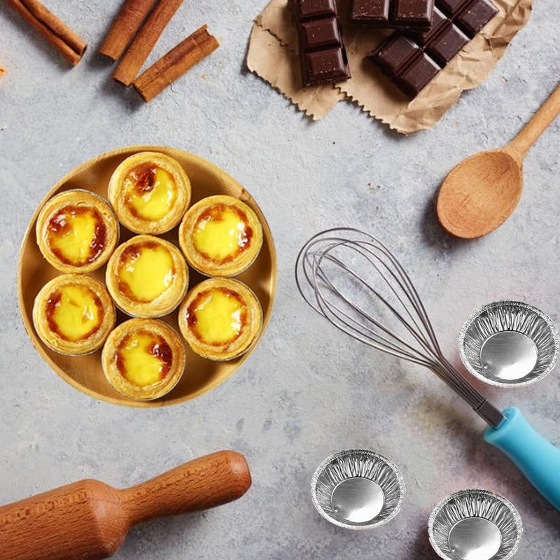 HLCM Aluminum Foil Pie Trays, Mini Pie Pans, Disposable Baking Tart Molds, Aluminum Foil Pie Pan for Baking Tart Eggs, Quiche Pie, Caramel Pudding Pie (400 PCS) - Image 5