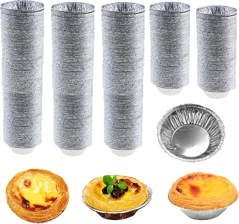 HLCM Aluminum Foil Pie Trays, Mini Pie Pans, Disposable Baking Tart Molds, Aluminum Foil Pie Pan for Baking Tart Eggs, Quiche Pie, Caramel Pudding Pie (400 PCS) - Image 1