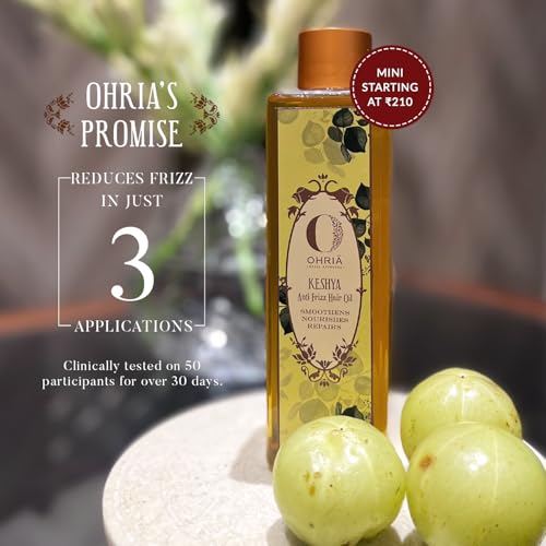 Ohria Ayurveda Keshya Anti Frizz Hair Oil | Ayurvedic Blend with Amla & Kalonji | Reduces Dandruff, Nourishes & Strengthens | Men & Women| For All Hair Types | 30ml - Image 4