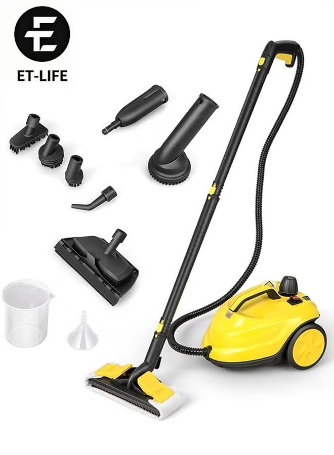 ET-LIFE Multifunction Steam Cleaner, for Floor Cleaning/Car Cleaning/Sofa Cleaning/Kitchen Cleaning/Toilet Cleaning/Washer Cleaning/Housekeeping, 2L, 2000W, 3m Wired, SE8620, Yellow - Image 1