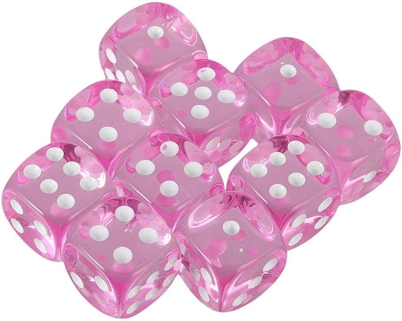 كلاراكو مجموعة من 10 قطع من النرد ذي الستة أوجه للعب لعبة تقمص الأدوار D&D، لون وردي - Image 2