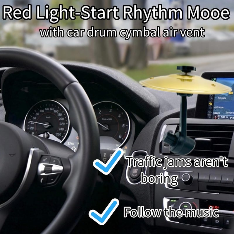 YOYODOGS Car Crash Cymbal Air Vent,Car Symbol Mini Drum for Music Lovers,Fun Music Gadget for Drivers,Compact Durable Accessory Drummers Gifts for All Types of Vehicles (Gold-A) - Image 3