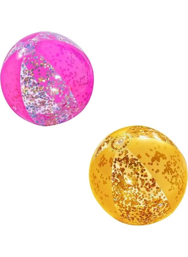 إبسلون كرة شاطئية لامعة إيبسيلون - EPSSE1654  50 سم (20 بوصة)، قابلة للنفخ، متينة / مثالية للشاطئ، الحديقة، الحضانة، جانب المسبح، اللعب بالماء / باللون الوردي - Image 2