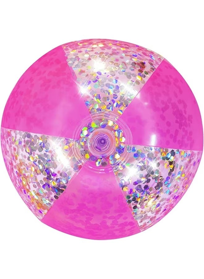 إبسلون كرة شاطئية لامعة إيبسيلون - EPSSE1654  50 سم (20 بوصة)، قابلة للنفخ، متينة / مثالية للشاطئ، الحديقة، الحضانة، جانب المسبح، اللعب بالماء / باللون الوردي - Image 3