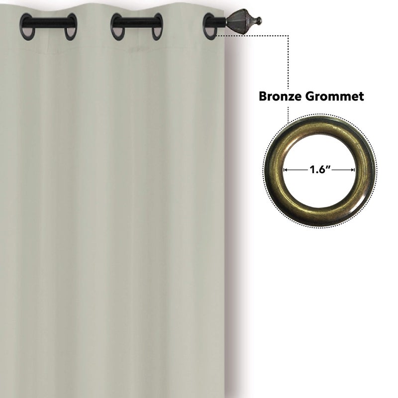 Home Collection 2 Panels 100% Blackout Curtain Set Solid Color with Rod Pocket Grommet Drapes for Kitchen  Dinning Room  Bathroom  Bedroom Living Room Window New (74  Wide X 83  Long  Ivory) - Image 3