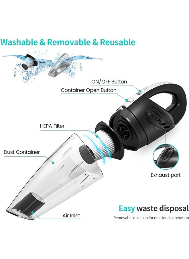 KUYING Handheld Vacuums Cordless Powered Battery Rechargeable Quick Charge Tech, Small And Portable Waterwashable Filter With Powerful Cyclonic Suction Vacuums Cleaner For Home Office And Car Cleaning - Image 5