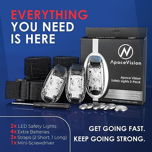Apace Vision LED Safety Light (2 Pack) - Clip On Strobe/Running Lights for Runners, Dog, Bike, Walking, Boat, Kayak, Stroller and More - High Visibility Accessories for Your Reflective Gear, Bicycle - Image 2