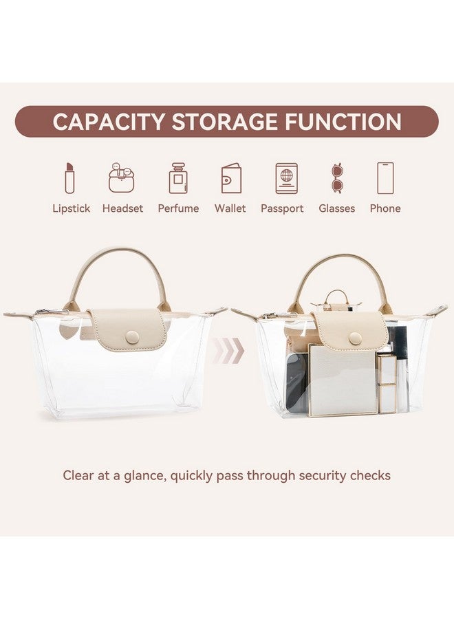 BOSTANTEN Clear Bag for Stadium Approved Small Crossbody Purse Handbags for Concerts Sports Events Nude - Image 4
