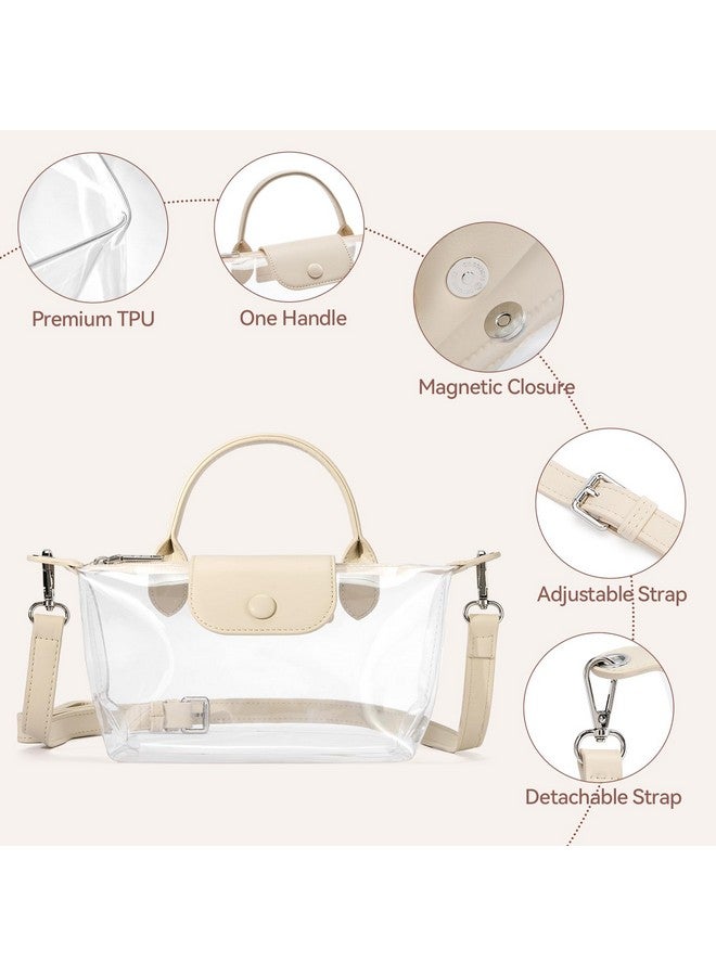 BOSTANTEN Clear Bag for Stadium Approved Small Crossbody Purse Handbags for Concerts Sports Events Nude - Image 2