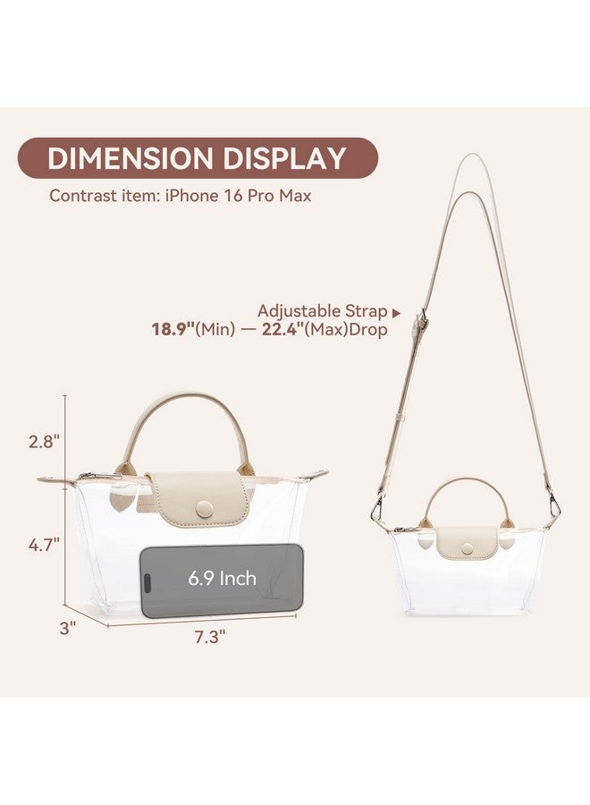 BOSTANTEN Clear Bag for Stadium Approved Small Crossbody Purse Handbags for Concerts Sports Events Nude - Image 3